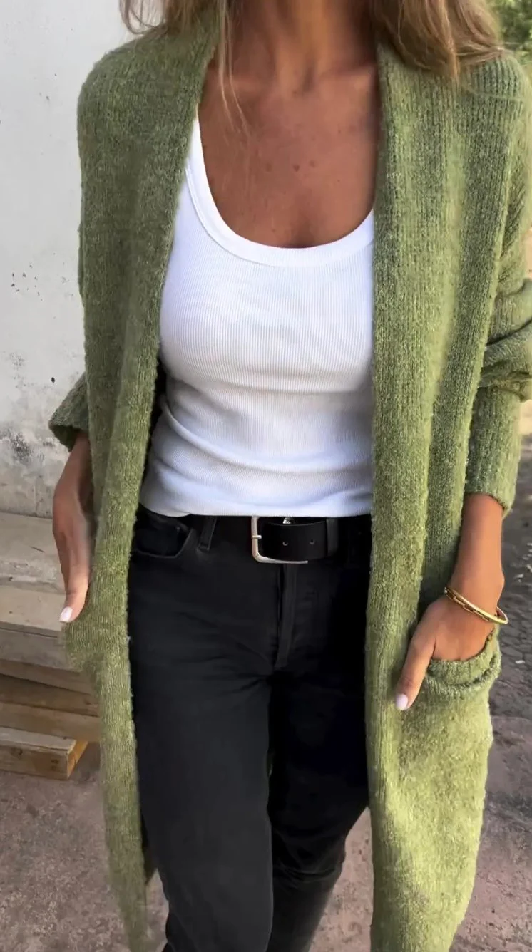 Women's Solid-color Knitted Cardigan